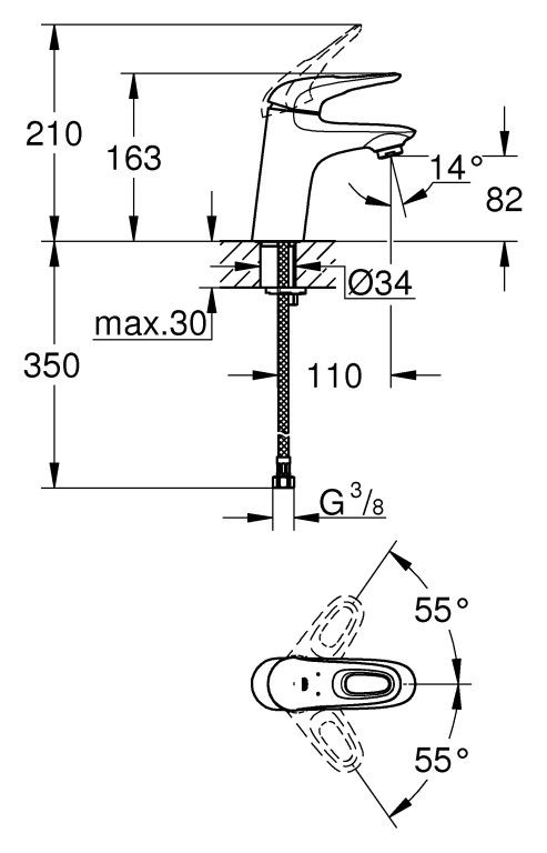 Смеситель Grohe Eurostyle New 32468003 для раковины
