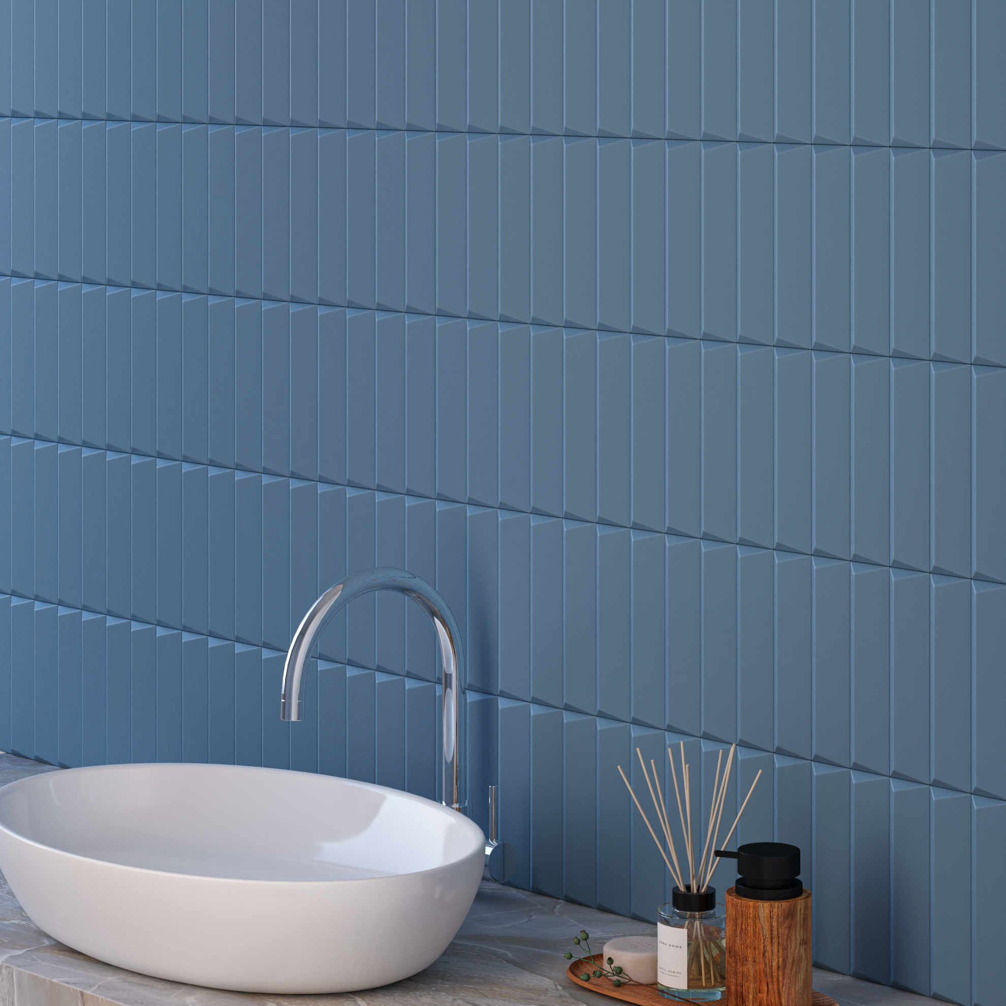 Керамическая плитка Ape Ceramica Плитка Cups Blue 5х20