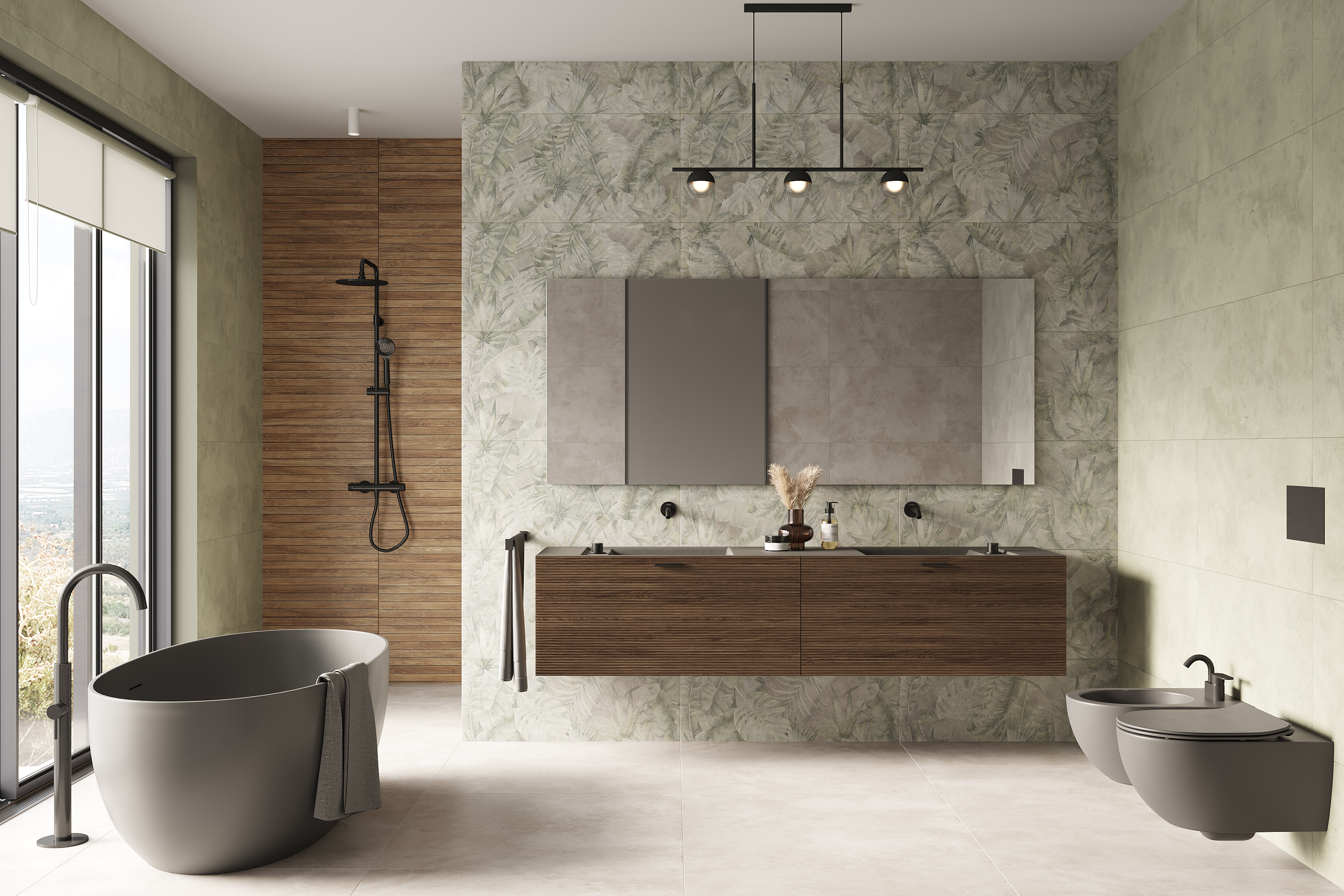 Керамогранит Meissen Lush многоцветный ректификат 44,8x89,8