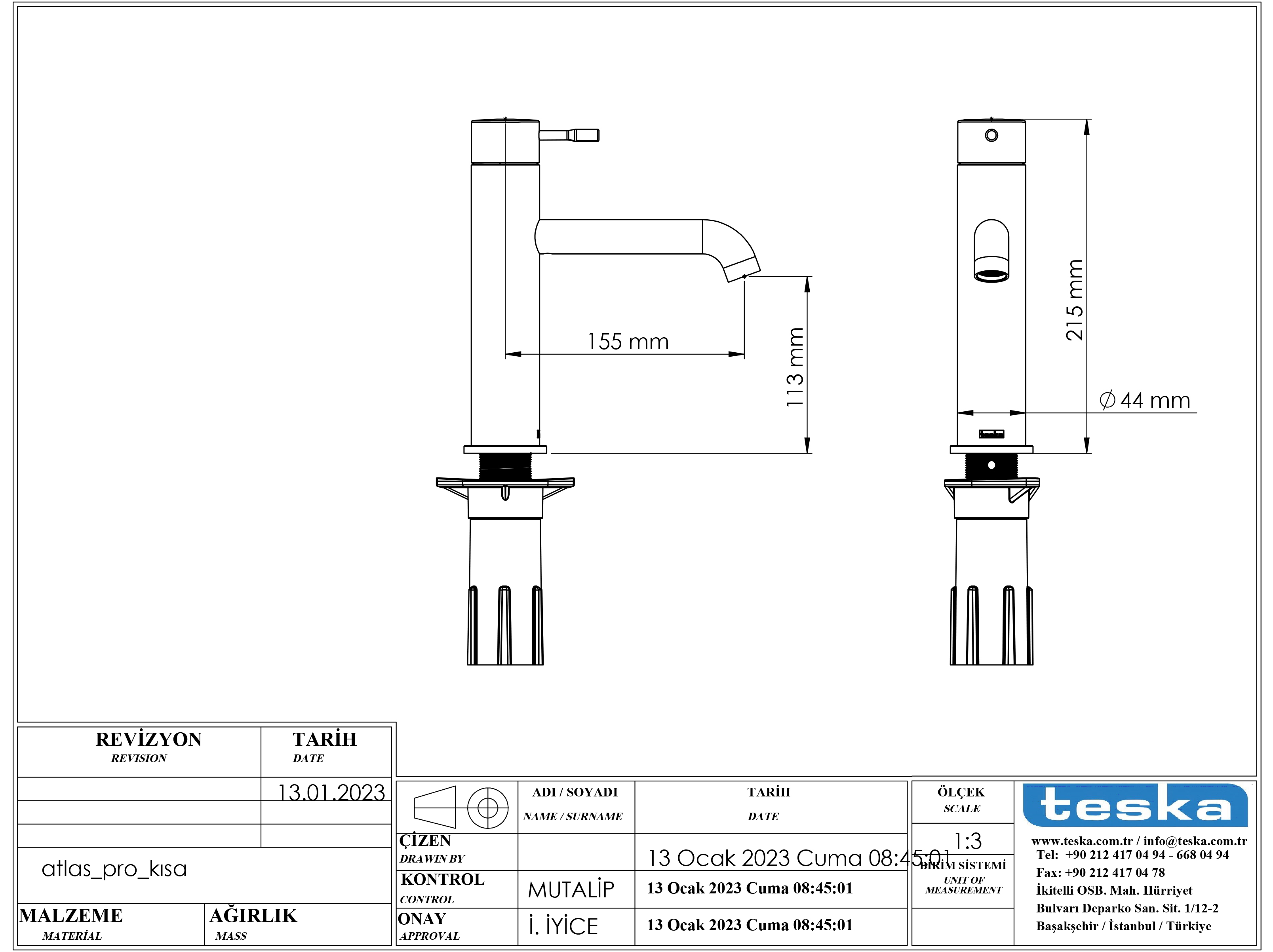 Смеситель для раковины Teska Atlas Leo S E5719 розовое золото