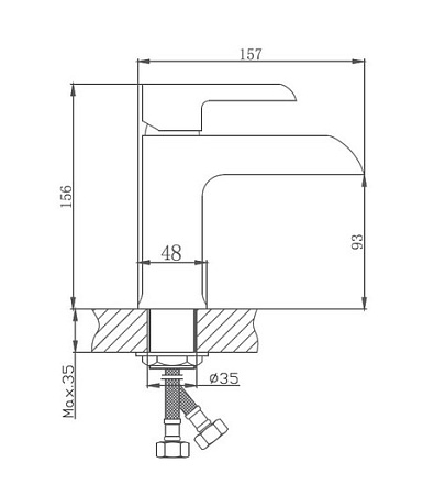 Смеситель для раковины HAIBA HB10805-8, латунь, белый/хром