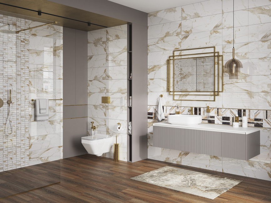 Керамогранит Meissen Wild chic темно-коричневый рельеф ректификат 21,8x89,8