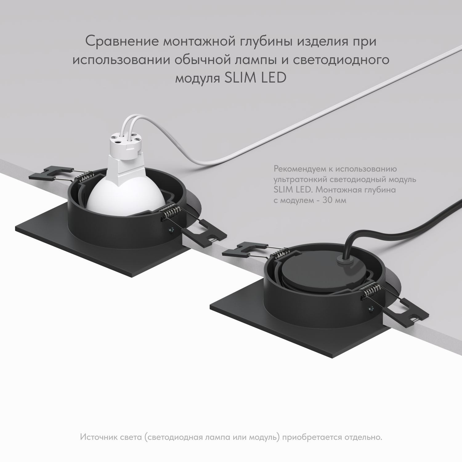 Точечный встраиваемый светильник Denkirs DK3021-BK