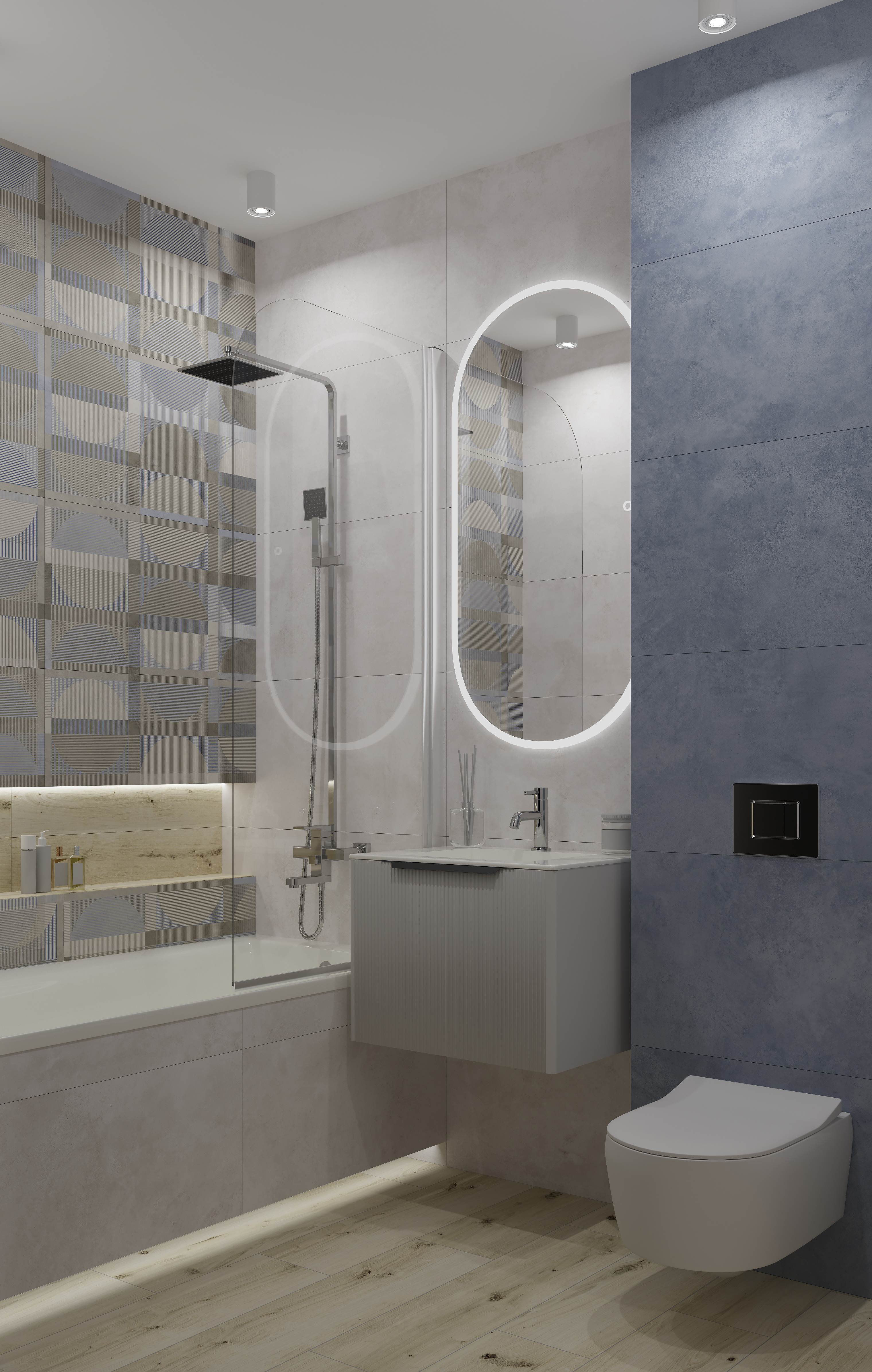 Керамогранит Meissen Vision многоцветный ректификат 44,8x89,8