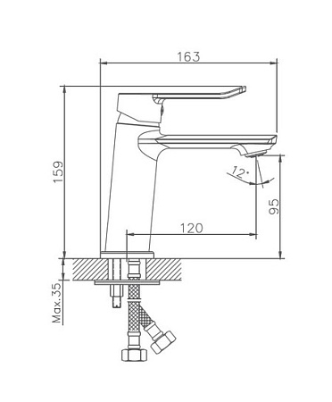 Смеситель для раковины HAIBA HB10556, латунь, хром