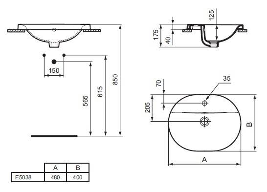 Раковина Ideal Standard Connect E504801 55 см