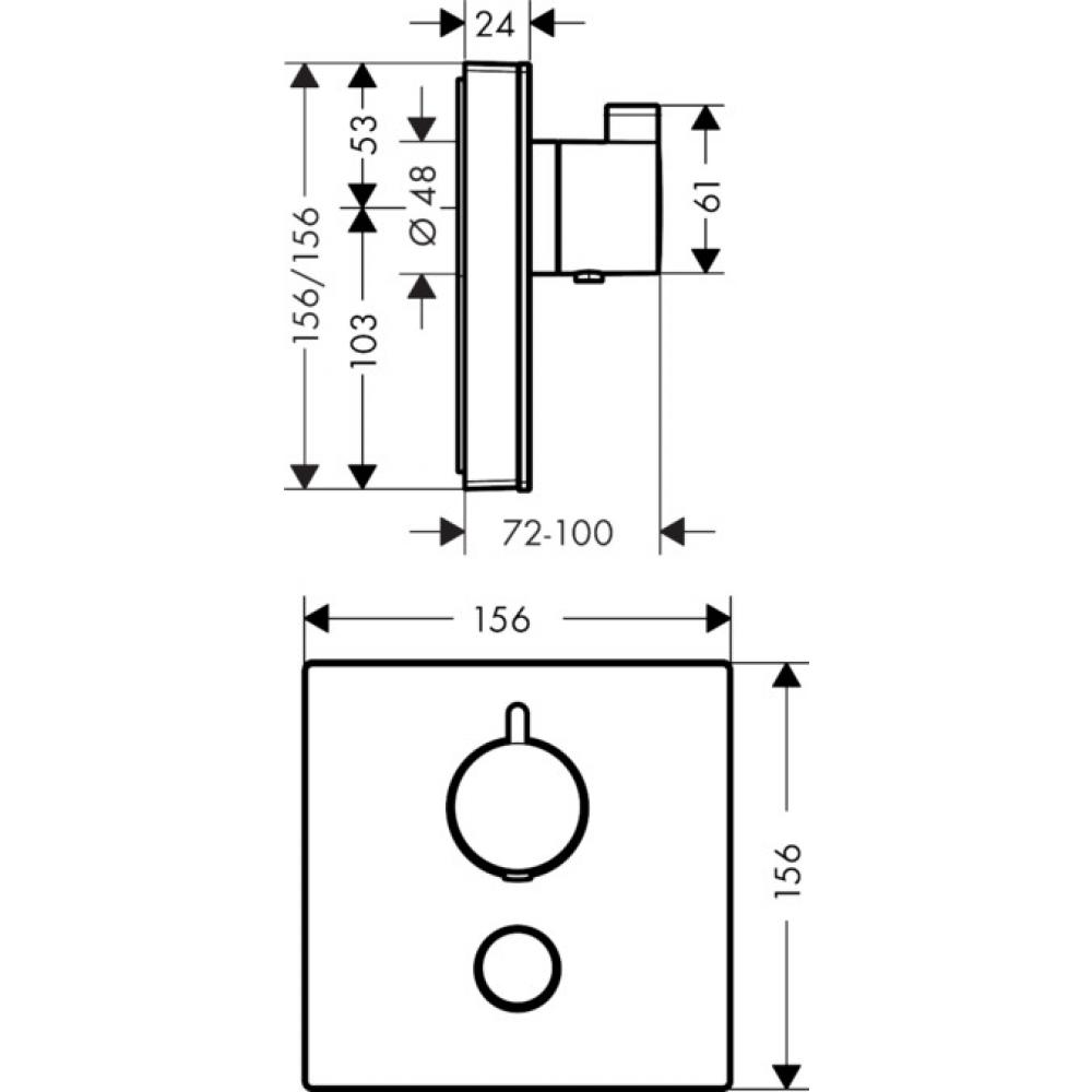 Термостат Hansgrohe ShowerSelect 15735400 для душа, белый / хром