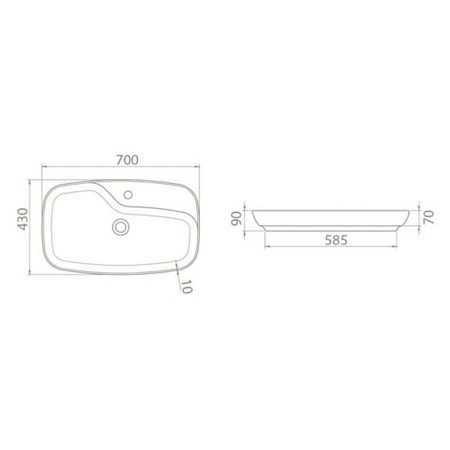 Умывальник мебельный OPADIRIS CeraStyle Nova 70