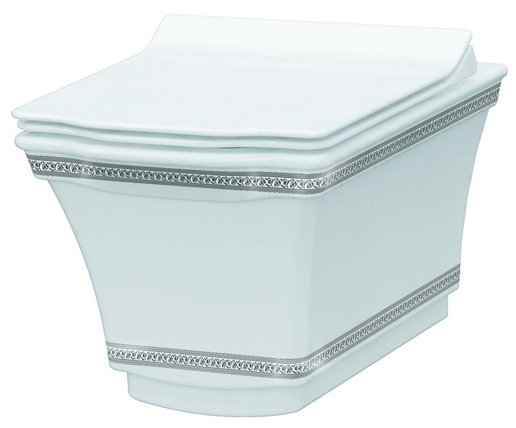 Унитаз подвесной Boheme Hermitage CHROME 951-CR с узором