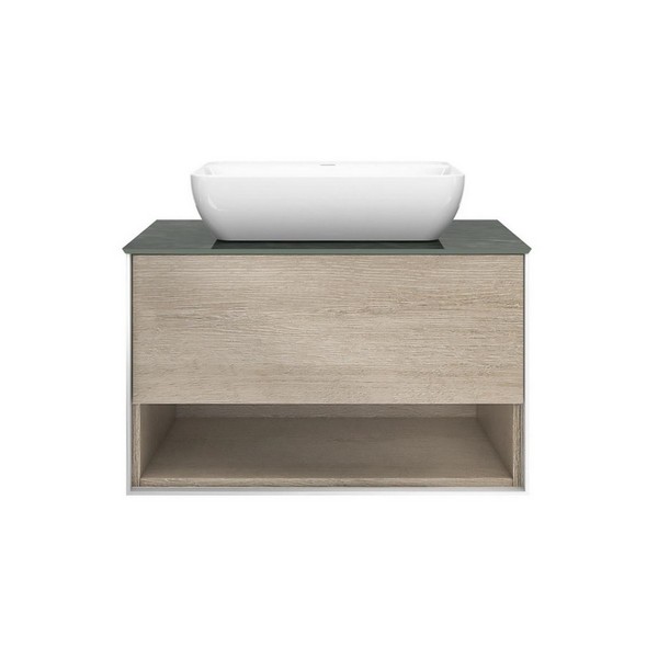 PLB.M.80.1/OAK.O Тумба PLAZA Modern подвесная 80 дуб орегон 1 ящик + полка