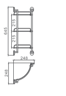 Полка стеклянная HAIBA HB1607-3 3-ярусная, хром