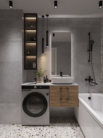 Столешница Cersanit STONE из керамогранита Balance 80x45x2 серый матовый
