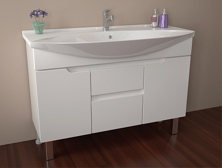 Тумба Dreja.eco Laguna Plus 120, белый лак, 2 ящ. 2 дв.