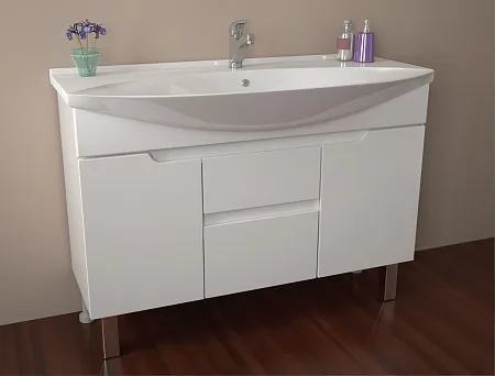 Тумба Dreja.eco Laguna Plus 120, белый лак, 2 ящ. 2 дв.