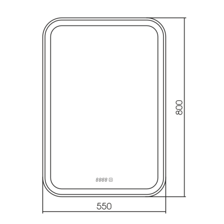 Зеркало Silver Mirrors Мальта - 4 550х800 (часы, сенсорный выключатель)