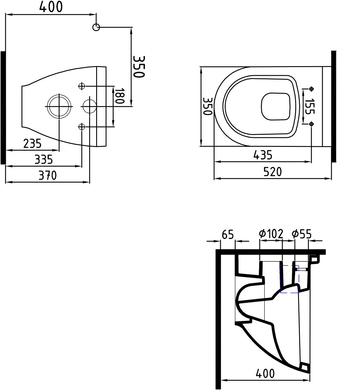 Унитаз подвесной безободковый Bien Harmony HRKA052N2VP0W3000 с крышкой-сиденьем микролифт, белый