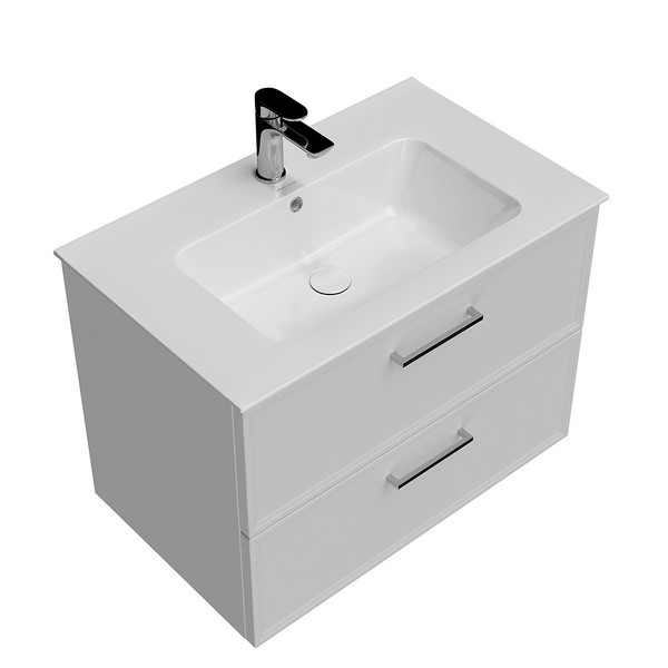 PIA.CL.75/WHT.M Тумба PIANO Classic подвесная 75 см, 2 ящика, ясень белый матовый