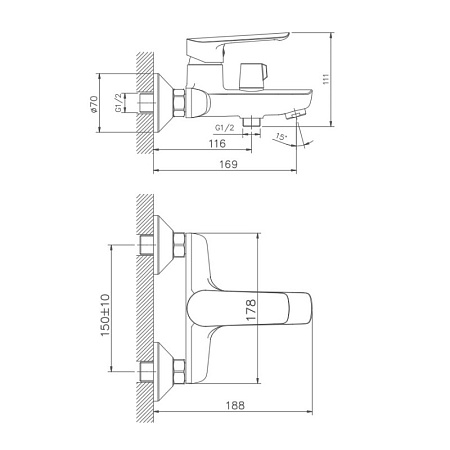 Смеситель HAIBA HB601698 для раковины с коротким изливом, хром