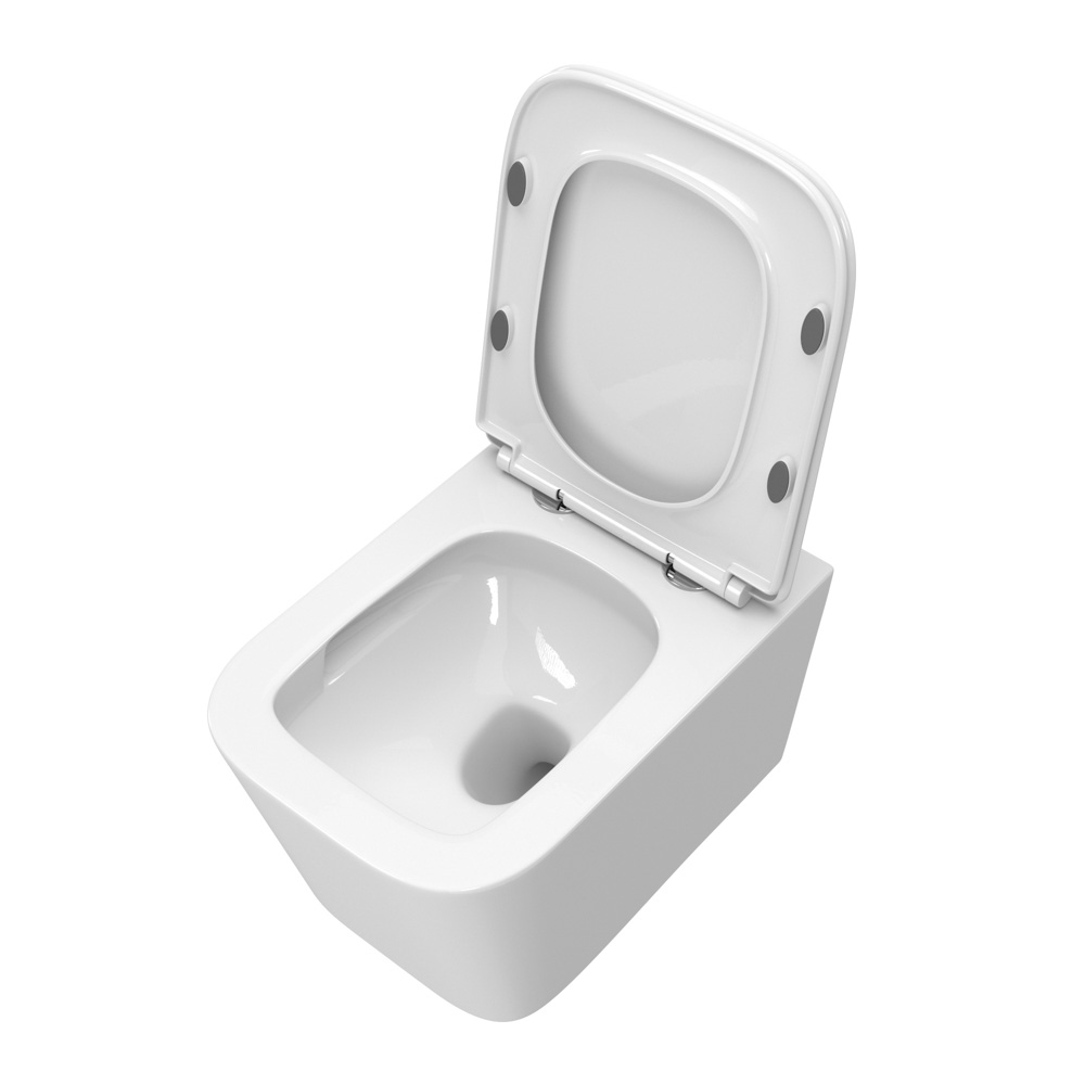 Унитаз подвесной безободковый BelBagno Due BB5171CH-TOR/SC с крышкой-сиденьем микролифт, белый