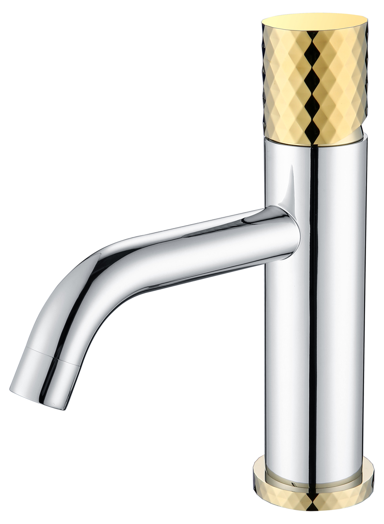Смеситель Boheme Stick 121-CRG для раковины, chrome diamond gold