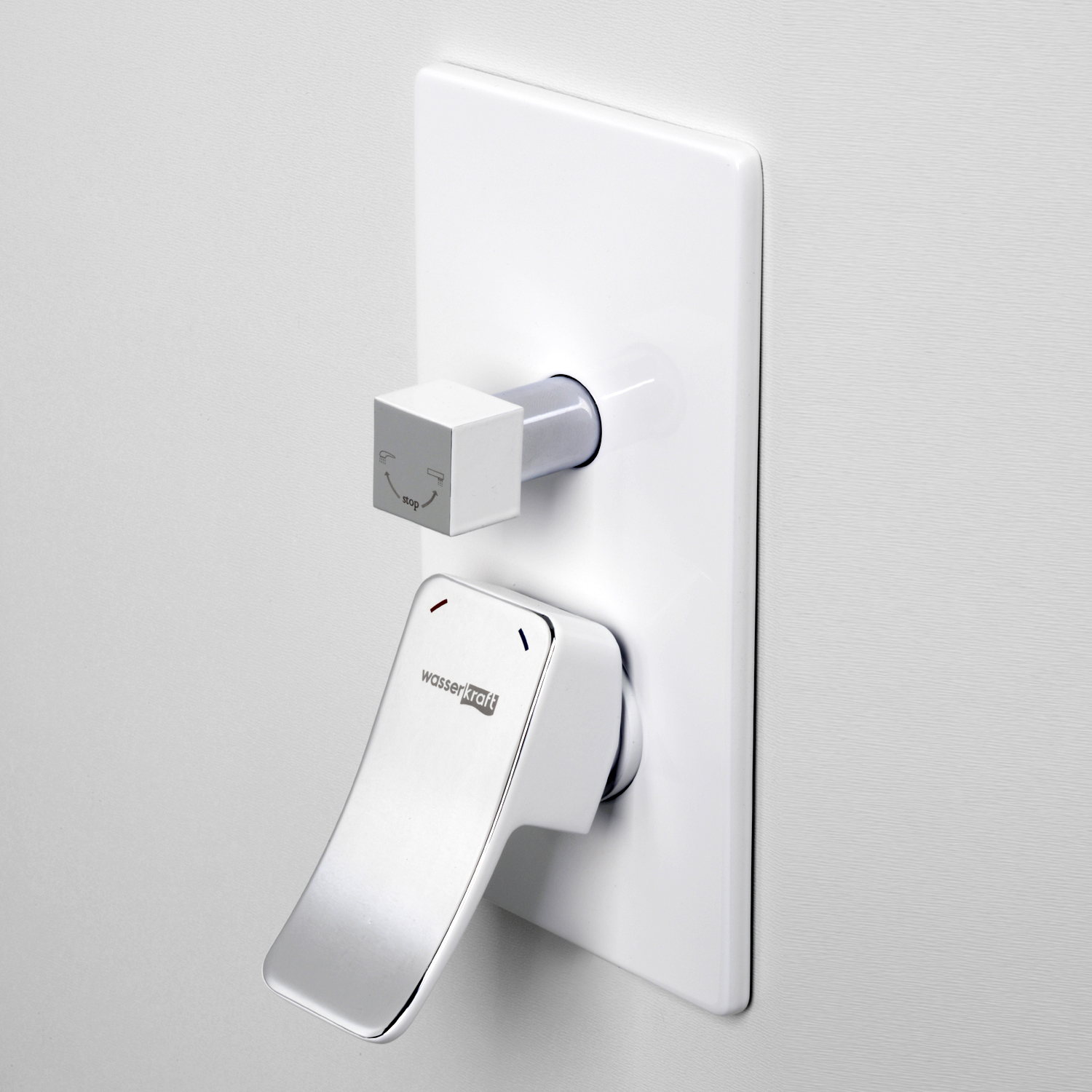 Смеситель Wasserkraft Aller 1060White для ванны и душа 10641WHITE