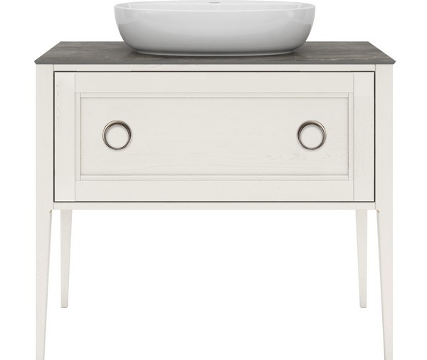 PL.CN.100.1+1/WHT.M Тумба PLAZA Classic NEO напольная 1+1 ящик 100, белая матовая