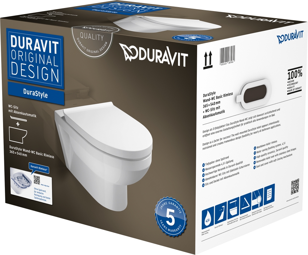 Унитаз подвесной Duravit Durastyle 45620900A1 безободковый