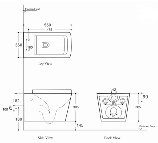 Унитаз подвесной Aquanet Tavr-BW Rimless Soft Close Slimseat с сидением BL-103N-WHT black 287011, матовый черный