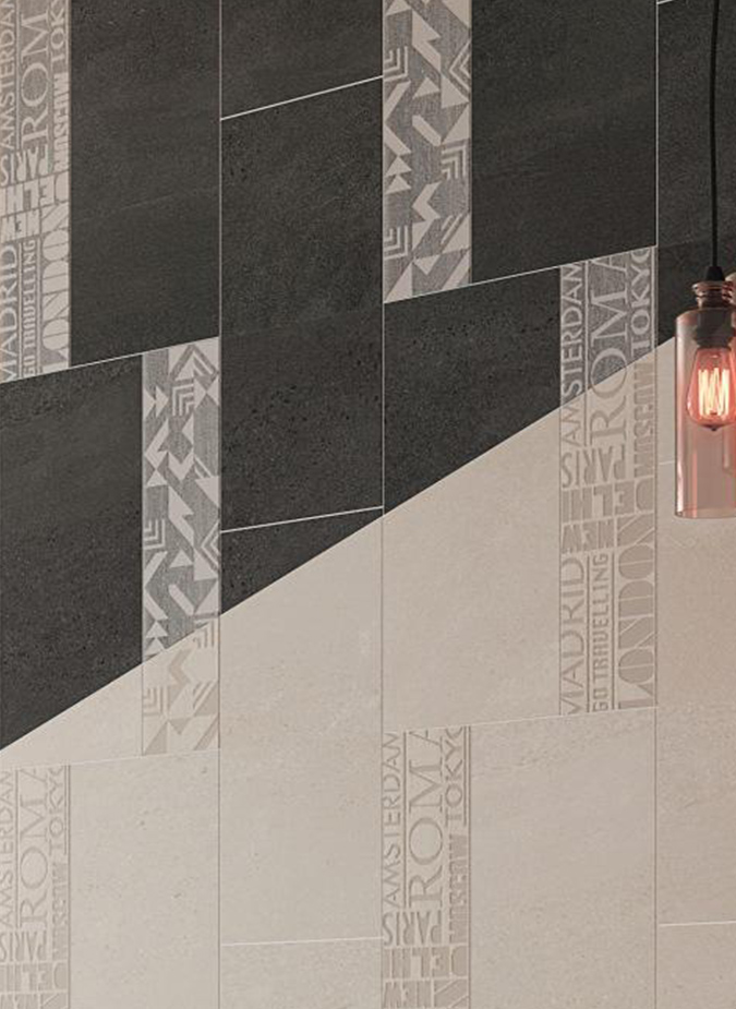 Керамогранит Kerama Marazzi Декор Про Матрикс серый темный геометрия 15х60