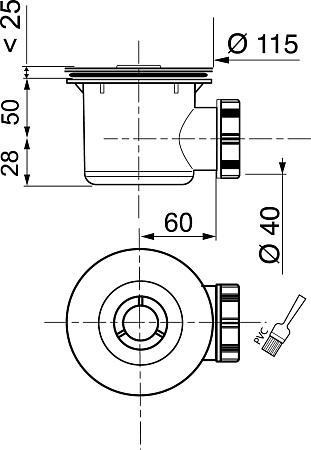 Сифон WIRQUIN TOURBILLON D90 мм, выход D40 мм