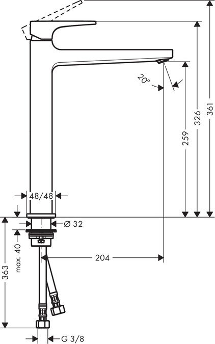 Смеситель Hansgrohe Metropol 260 74512000 для раковины