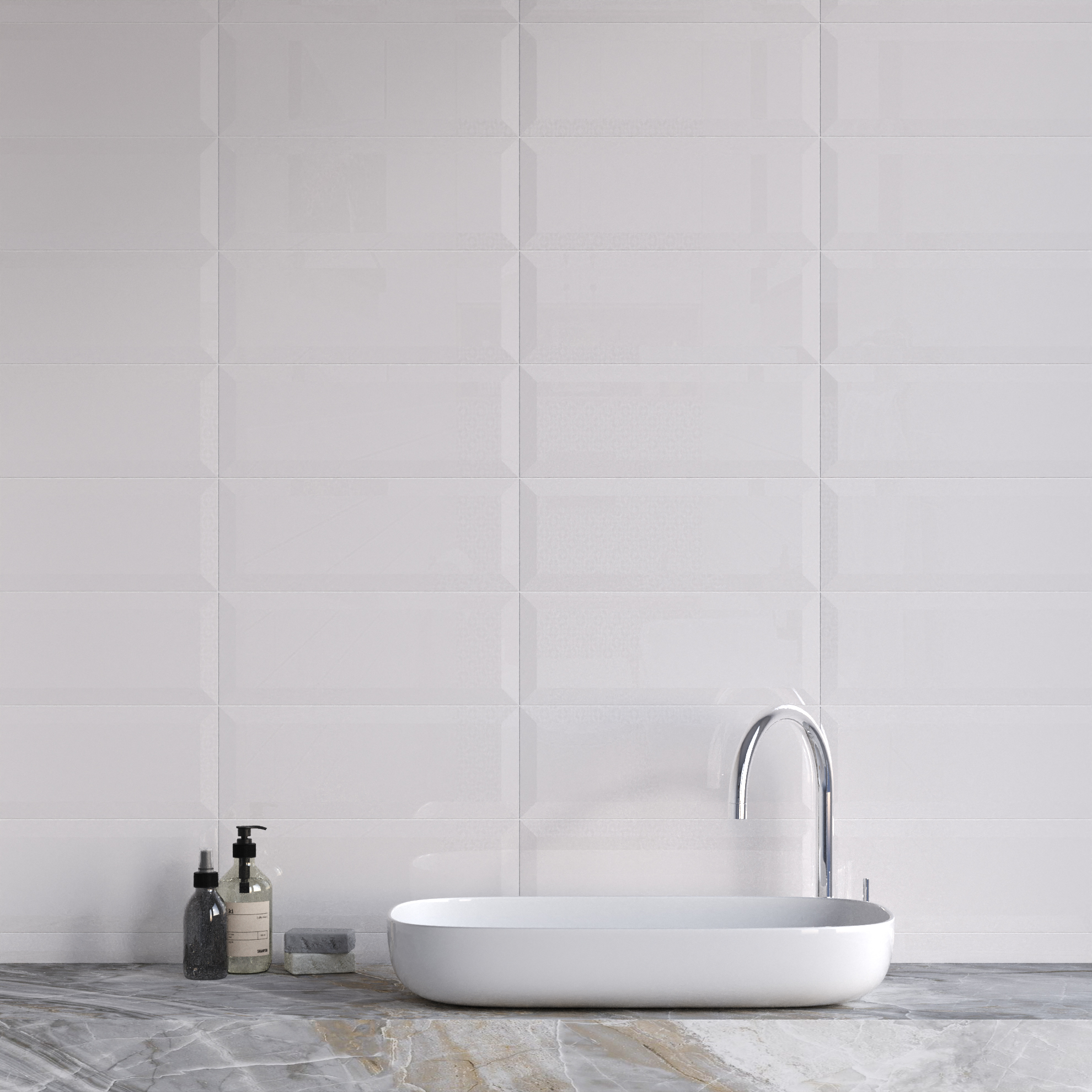 Керамическая плитка Kerama Marazzi Плитка Вилланелла белый 15х40