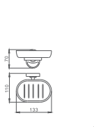 Мыльница HAIBA HB1902 стеклянная, хром