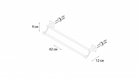 Fixsen METRA FX-11102 Полотенцедержатель трубчатый 2-ой (60 см.)