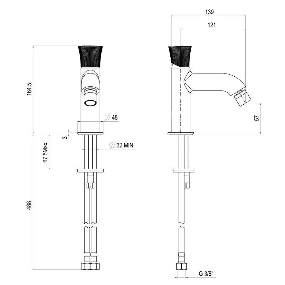 Смеситель для биде Paini Domus 18PJ304PZ матовое золото