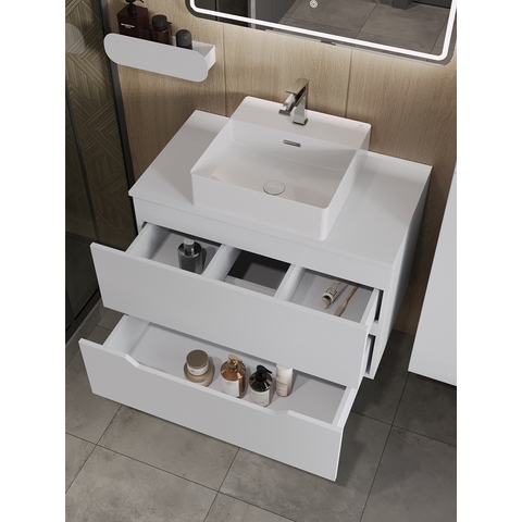 Orange Лайн Li-80TuwMDF+B04-405W тумба с раковиной подвесная 80 см, белый