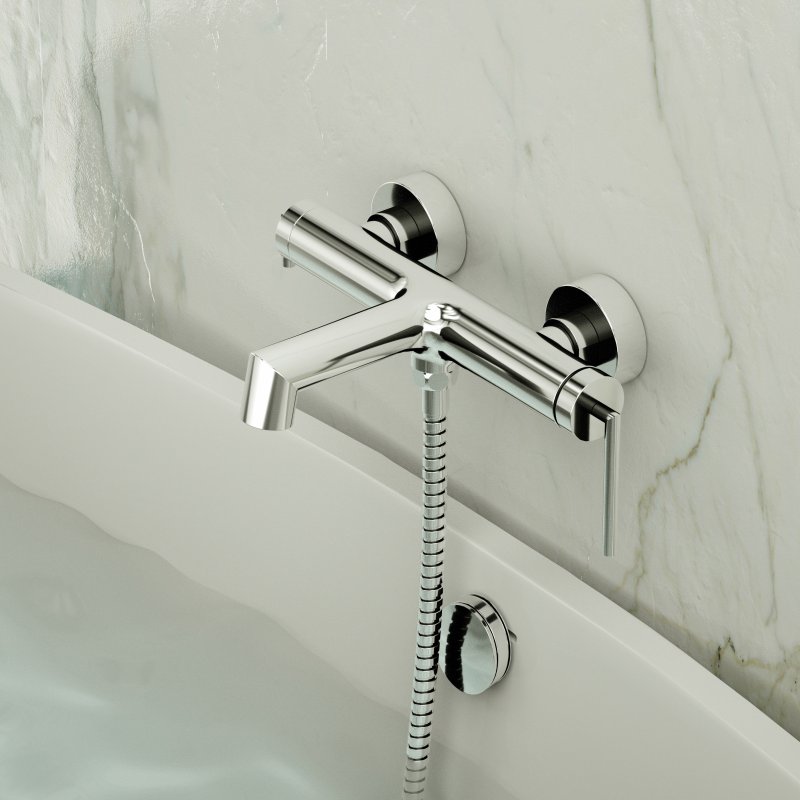 Смеситель для ванны с душем BelBagno Aqua ACQUA-VASM/DFS-CRM хром глянцевый
