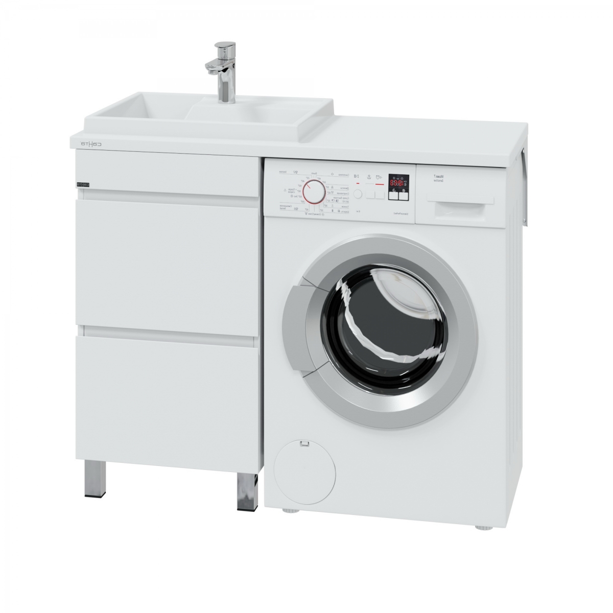 Тумба Марс 48 напольная 2 ящика раковиной над стиральной машиной Юпитер 110 L