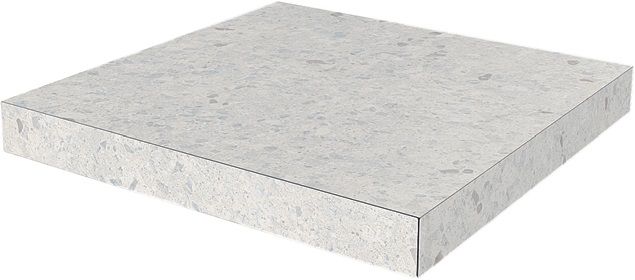 Керамогранит Kerama Marazzi Ступень угловая клееная Терраццо серый светлый 33х33