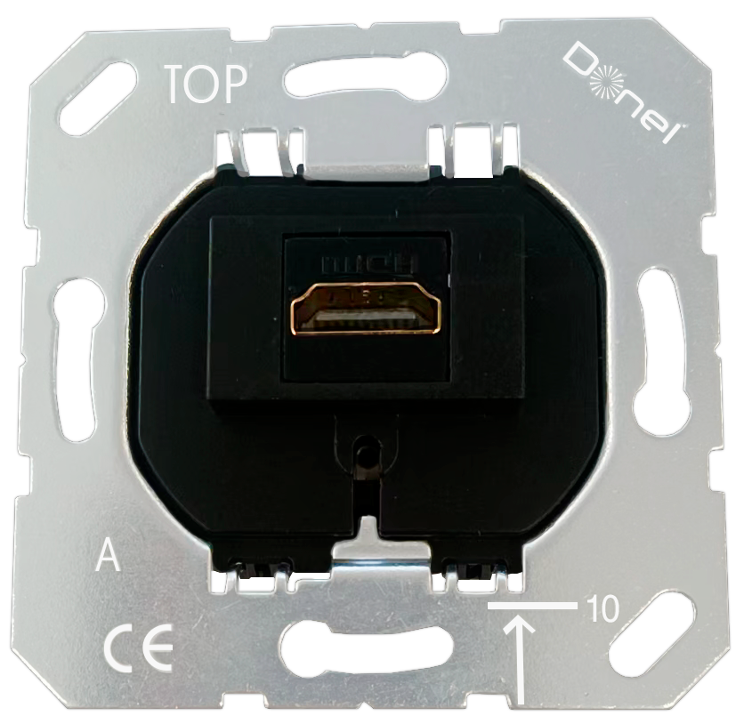 Розетка HDMI 2.0 type A,  производство Donel,  механизм без накладки,  чёрный