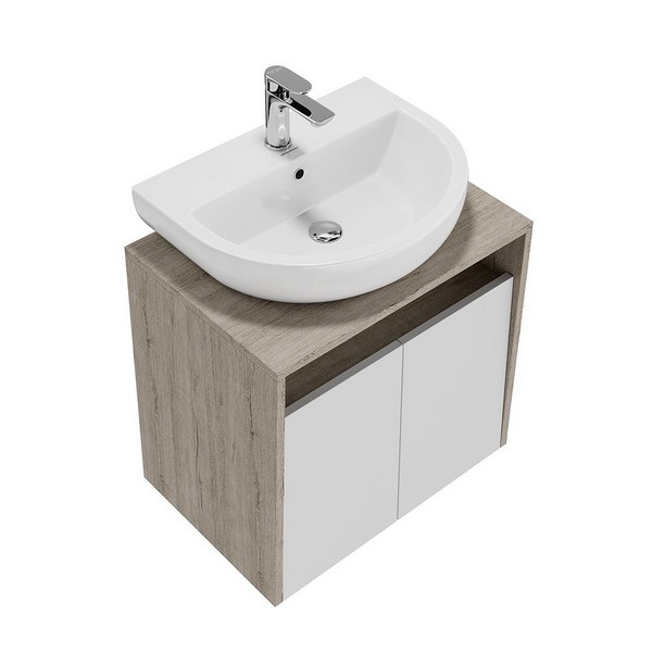 PRO.60.2/WHT Тумба PRO подвесная 2 дверцы 60, белая глянцевая