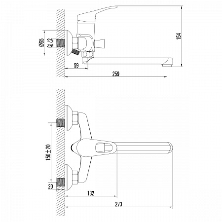 Смеситель Lemark Omega LM3110C универсальный