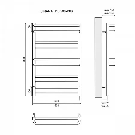 Полотенцесушитель водяной Lemark Linara LM04810 П10 500x800