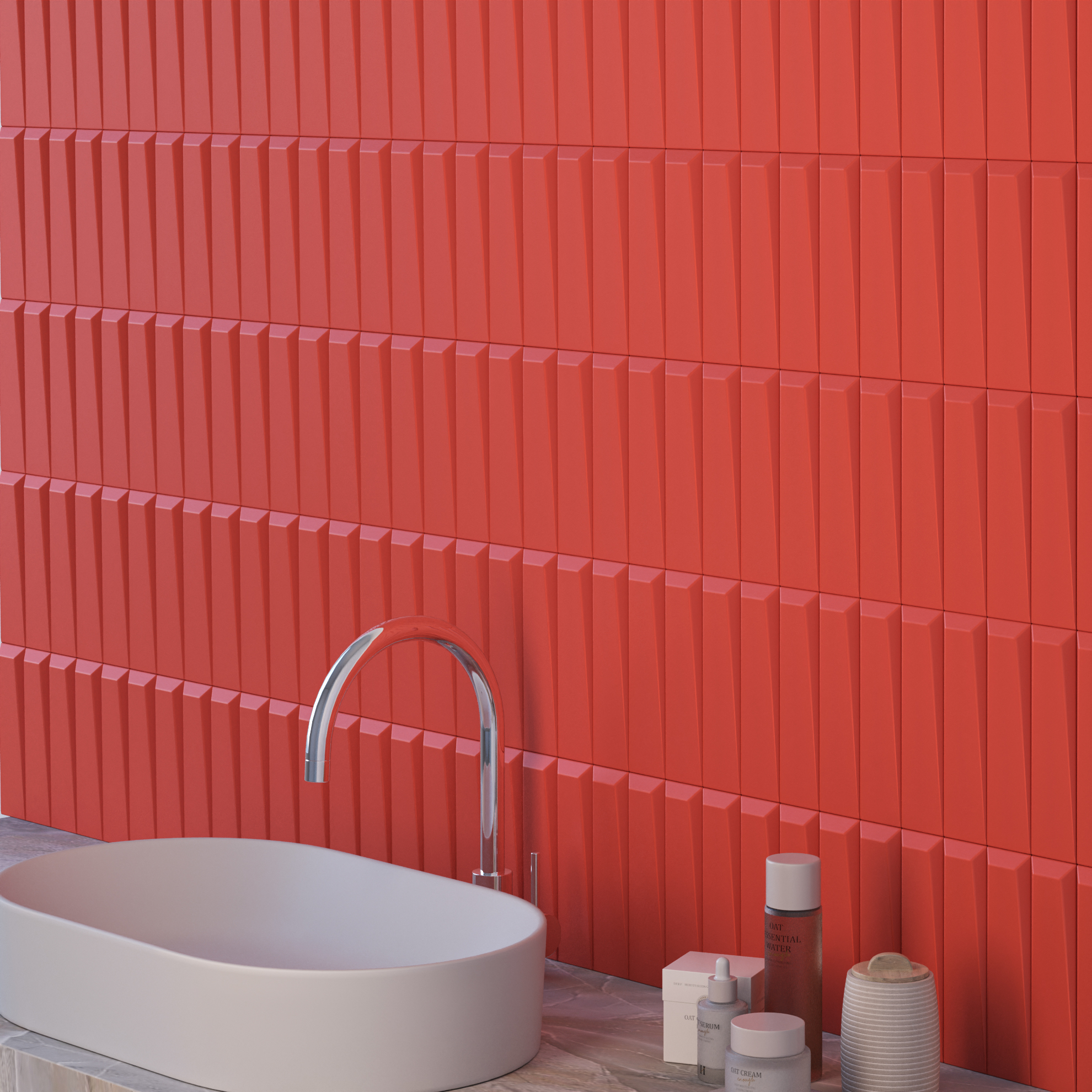 Керамическая плитка Kerama Marazzi Плитка Аккорд коралловый грань 8,5x28,5