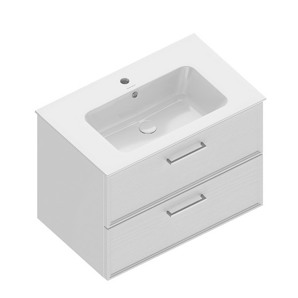 PIA.CL.75/WHT.M Тумба PIANO Classic подвесная 75 см, 2 ящика, ясень белый матовый