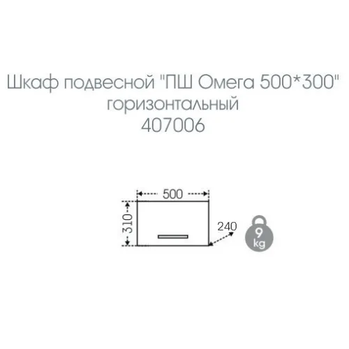 Шкаф для ванной комнаты навесной Омега 50/30 горизонтальный