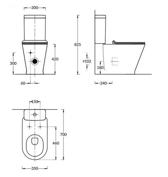 PLMR.wc.01 Унитаз PLAZA Modern напольный безободковый, белый глянцевый