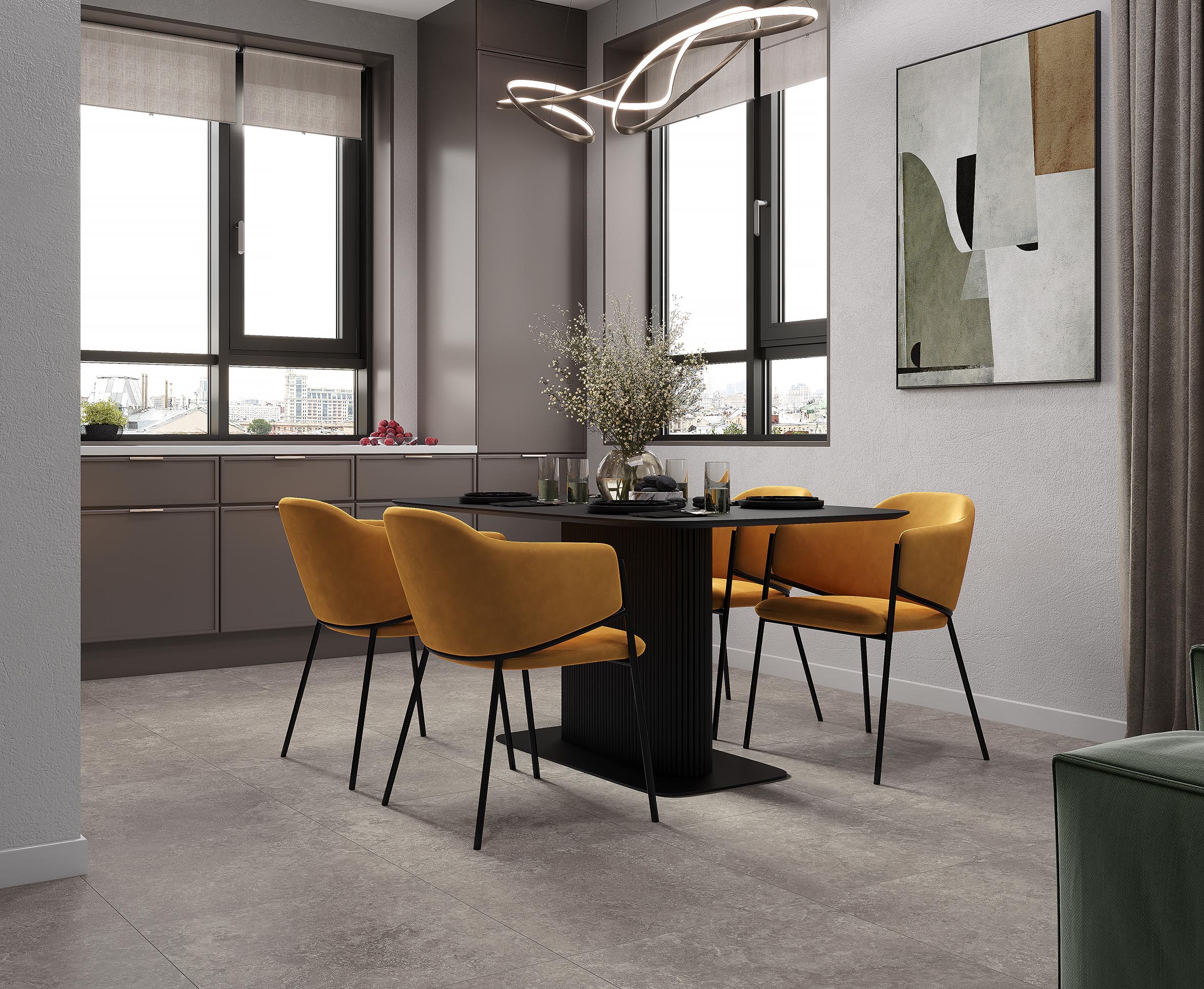 Capri gris Керамогранит серый Сатинированный Карвинг 60x60