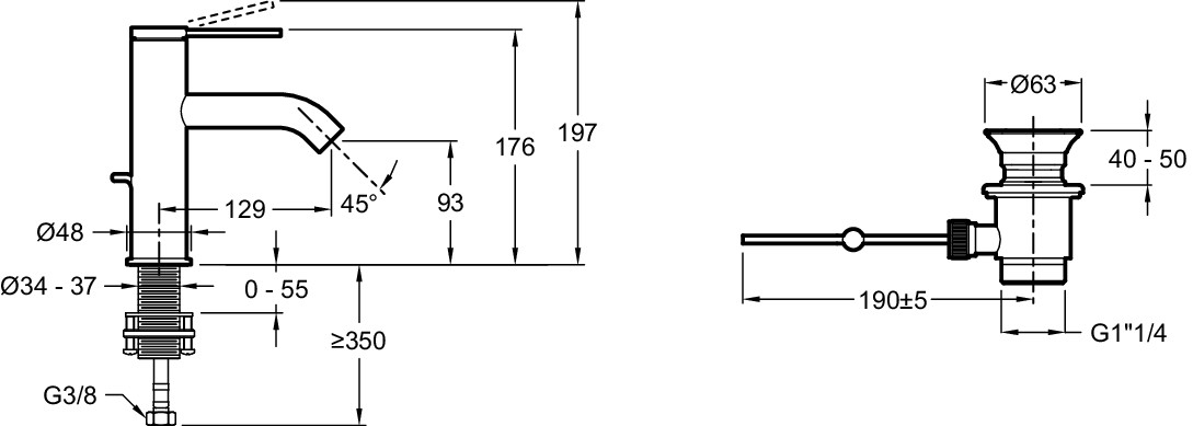 Смеситель для раковины Jacob Delafon Grands Boulevards E77958-4A-CP хром