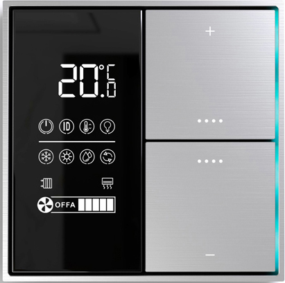 KNX многофункциональный комнатный термостат,  цвет глянцевое серебро
